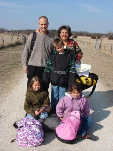 The Cox family on the road